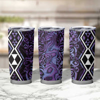 Purple Aotearoa Tumbler Cup Taniko Motifs With Paua Shell Kowhaiwhai LT14 - Polynesian Pride