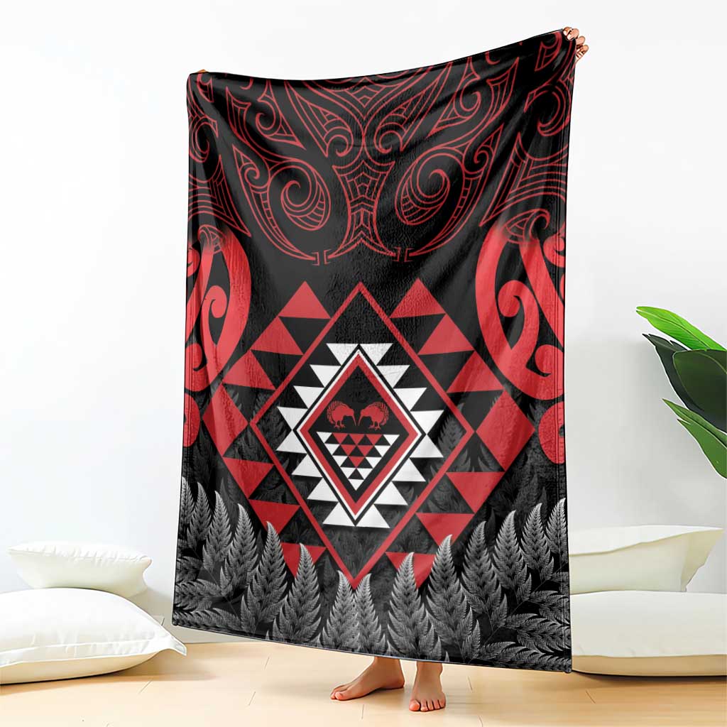 Aotearoa Kiwi Taniko Blanket Silver Fern With Maori Koru Pattern LT14 - Polynesian Pride