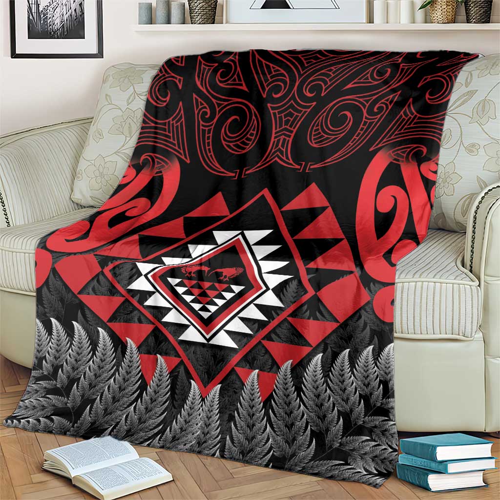 Aotearoa Kiwi Taniko Blanket Silver Fern With Maori Koru Pattern LT14 - Polynesian Pride