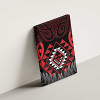 Aotearoa Kiwi Taniko Canvas Wall Art Silver Fern With Maori Koru Pattern LT14 - Polynesian Pride