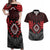 Aotearoa Kiwi Taniko Couples Matching Off Shoulder Maxi Dress and Hawaiian Shirt Silver Fern With Maori Koru Pattern