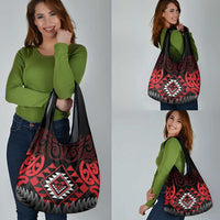 Aotearoa Kiwi Taniko Grocery Bag Silver Fern With Maori Koru Pattern LT14 - Polynesian Pride