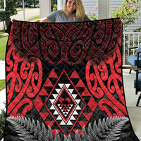 Aotearoa Kiwi Taniko Quilt Silver Fern With Maori Koru Pattern