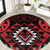 Aotearoa Kiwi Taniko Round Carpet Silver Fern With Maori Koru Pattern