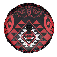 Aotearoa Kiwi Taniko Spare Tire Cover Silver Fern With Maori Koru Pattern LT14 - Polynesian Pride