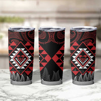 Aotearoa Kiwi Taniko Tumbler Cup Silver Fern With Maori Koru Pattern LT14 - Polynesian Pride