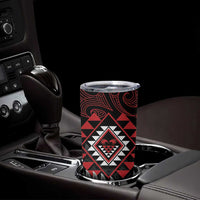 Aotearoa Kiwi Taniko Tumbler Cup Silver Fern With Maori Koru Pattern LT14 - Polynesian Pride