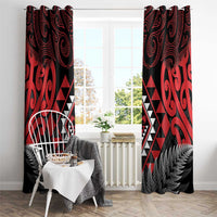 Aotearoa Kiwi Taniko Window Curtain Silver Fern With Maori Koru Pattern LT14 - Polynesian Pride