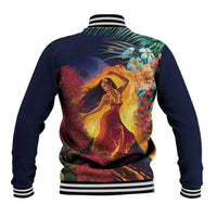 Hawaii Kilauea Big Islands Baseball Jacket Pele Goddess With Tropical Flowers LT14 - Polynesian Pride