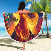 Hawaii Kilauea Big Islands Beach Blanket Pele Goddess With Tropical Flowers LT14 - Polynesian Pride