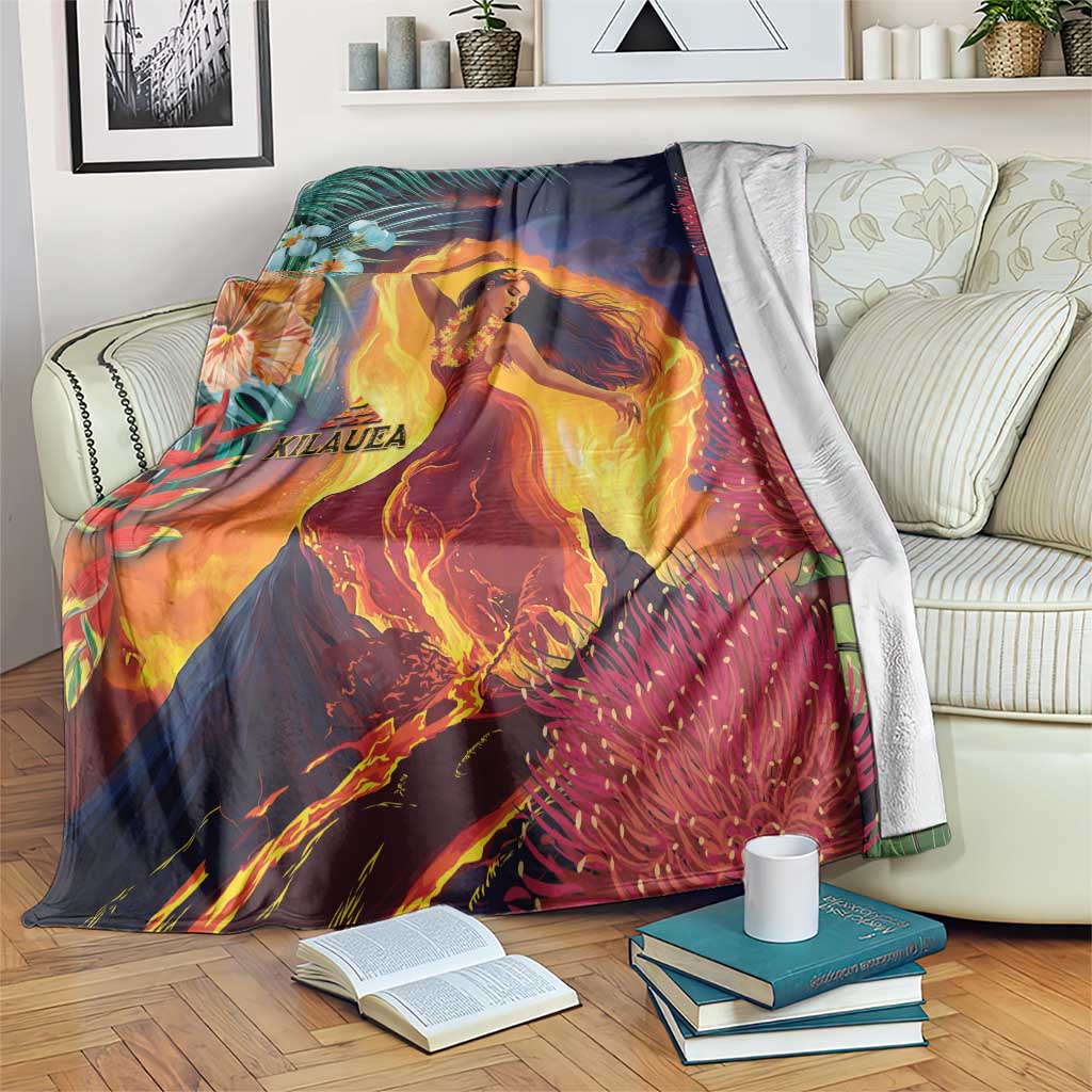 Hawaii Kilauea Big Islands Blanket Pele Goddess With Tropical Flowers LT14 Art - Polynesian Pride