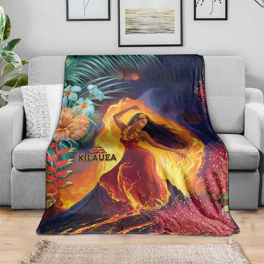 Hawaii Kilauea Big Islands Blanket Pele Goddess With Tropical Flowers LT14 - Polynesian Pride