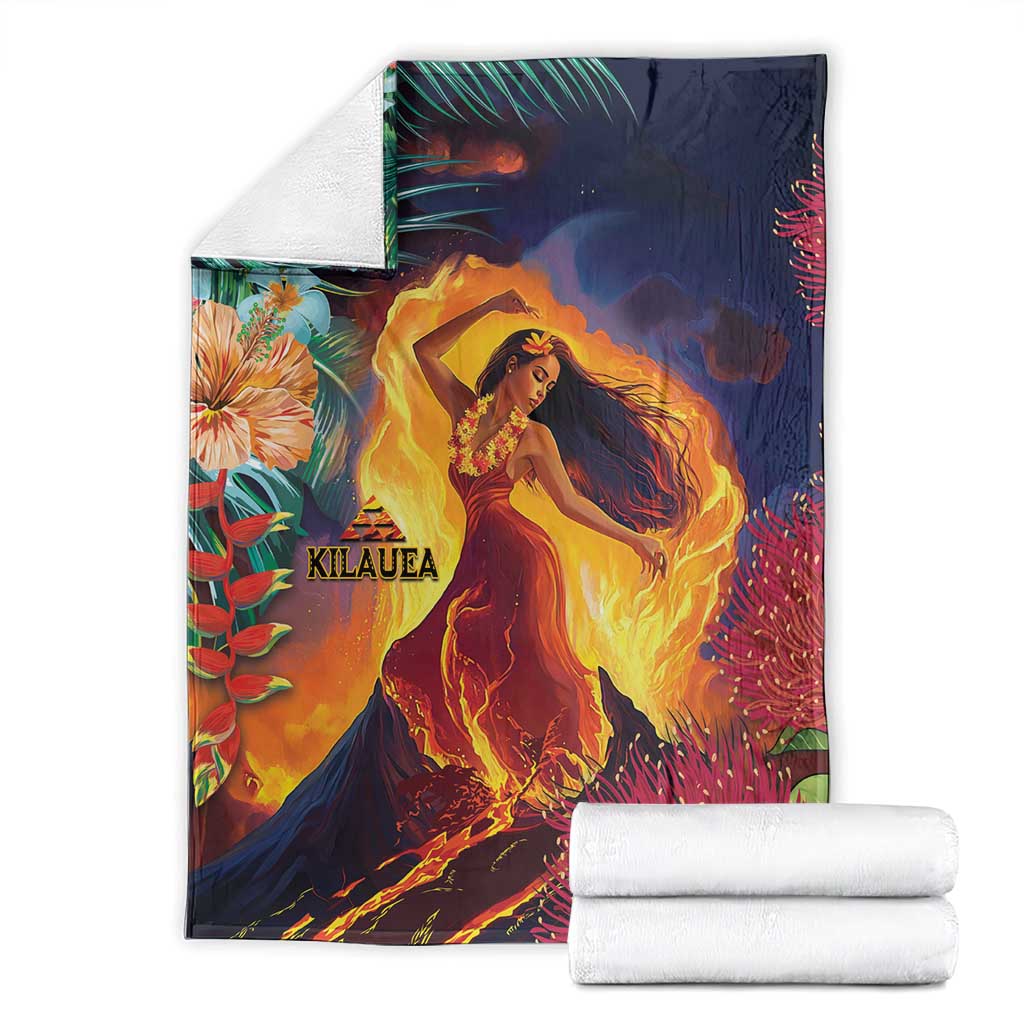 Hawaii Kilauea Big Islands Blanket Pele Goddess With Tropical Flowers LT14 - Polynesian Pride