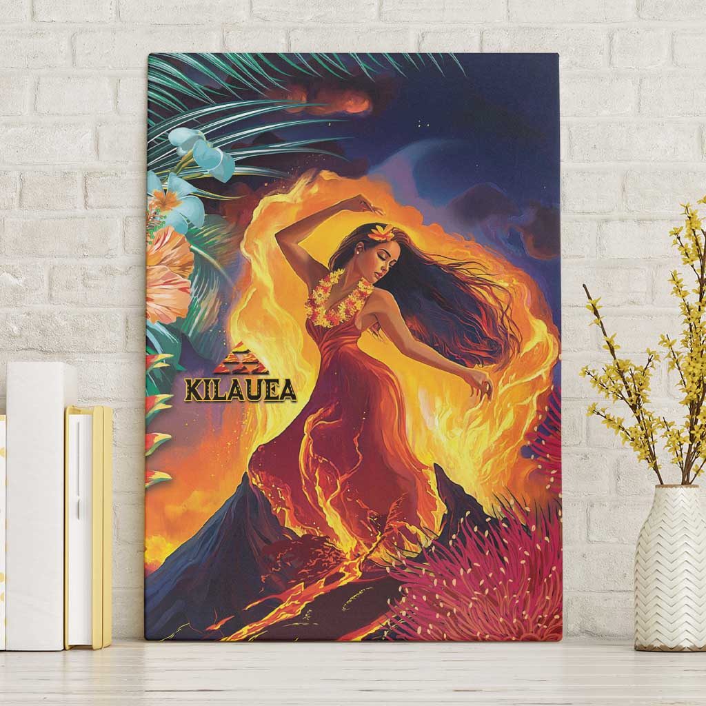 Hawaii Kilauea Big Islands Canvas Wall Art Pele Goddess With Tropical Flowers LT14 Without Frame Art - Polynesian Pride