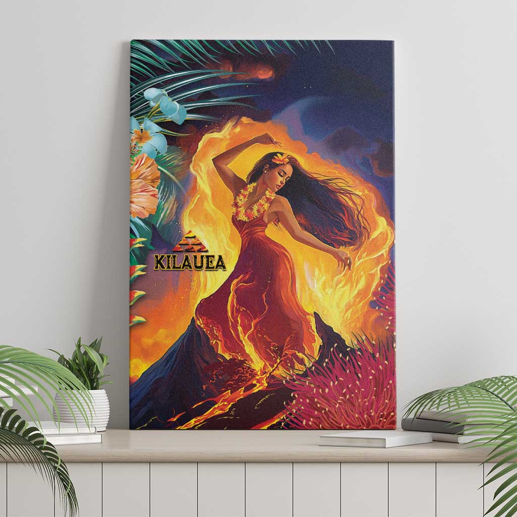 Hawaii Kilauea Big Islands Canvas Wall Art Pele Goddess With Tropical Flowers LT14 - Polynesian Pride
