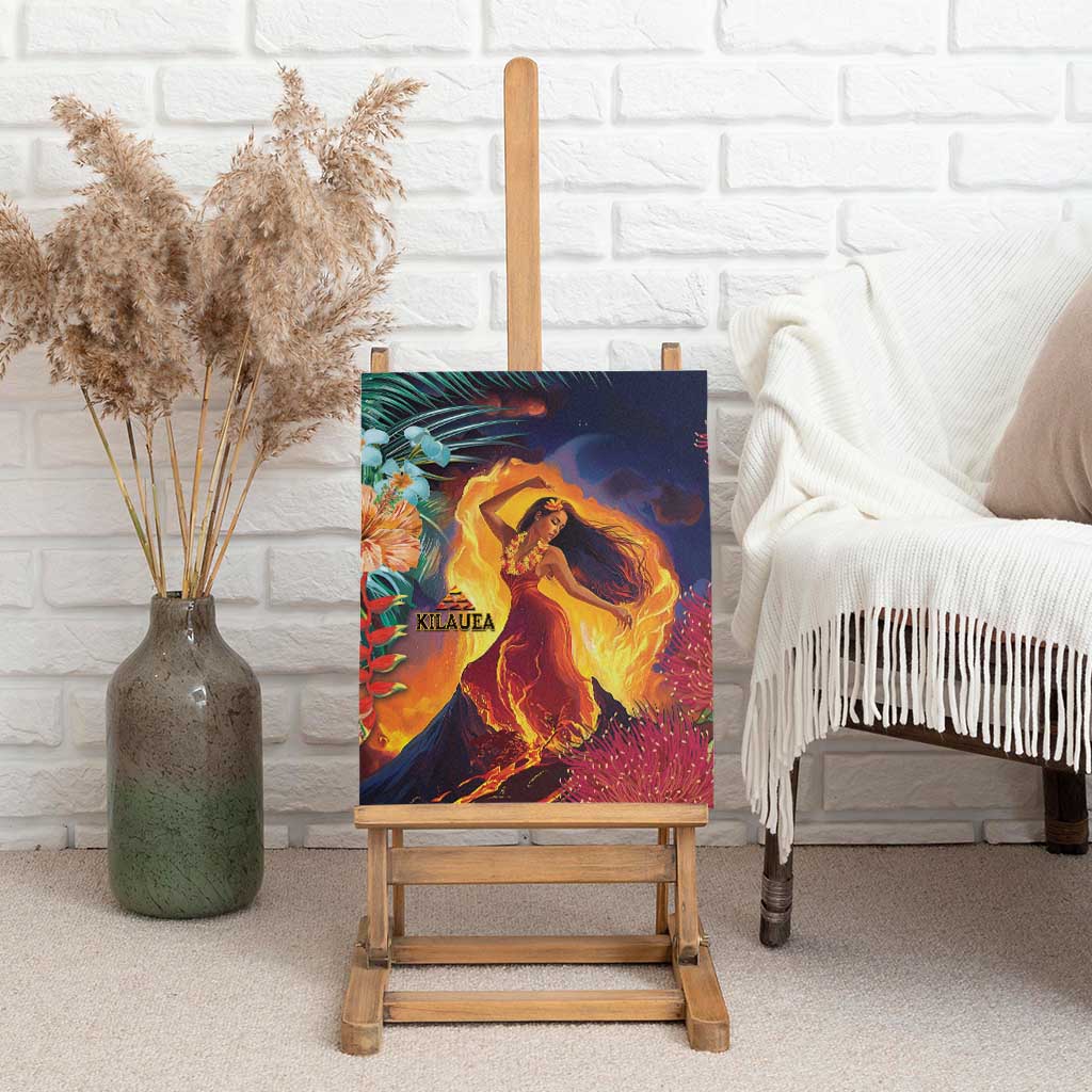 Hawaii Kilauea Big Islands Canvas Wall Art Pele Goddess With Tropical Flowers LT14 - Polynesian Pride