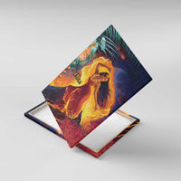 Hawaii Kilauea Big Islands Canvas Wall Art Pele Goddess With Tropical Flowers LT14 With Frame Art - Polynesian Pride