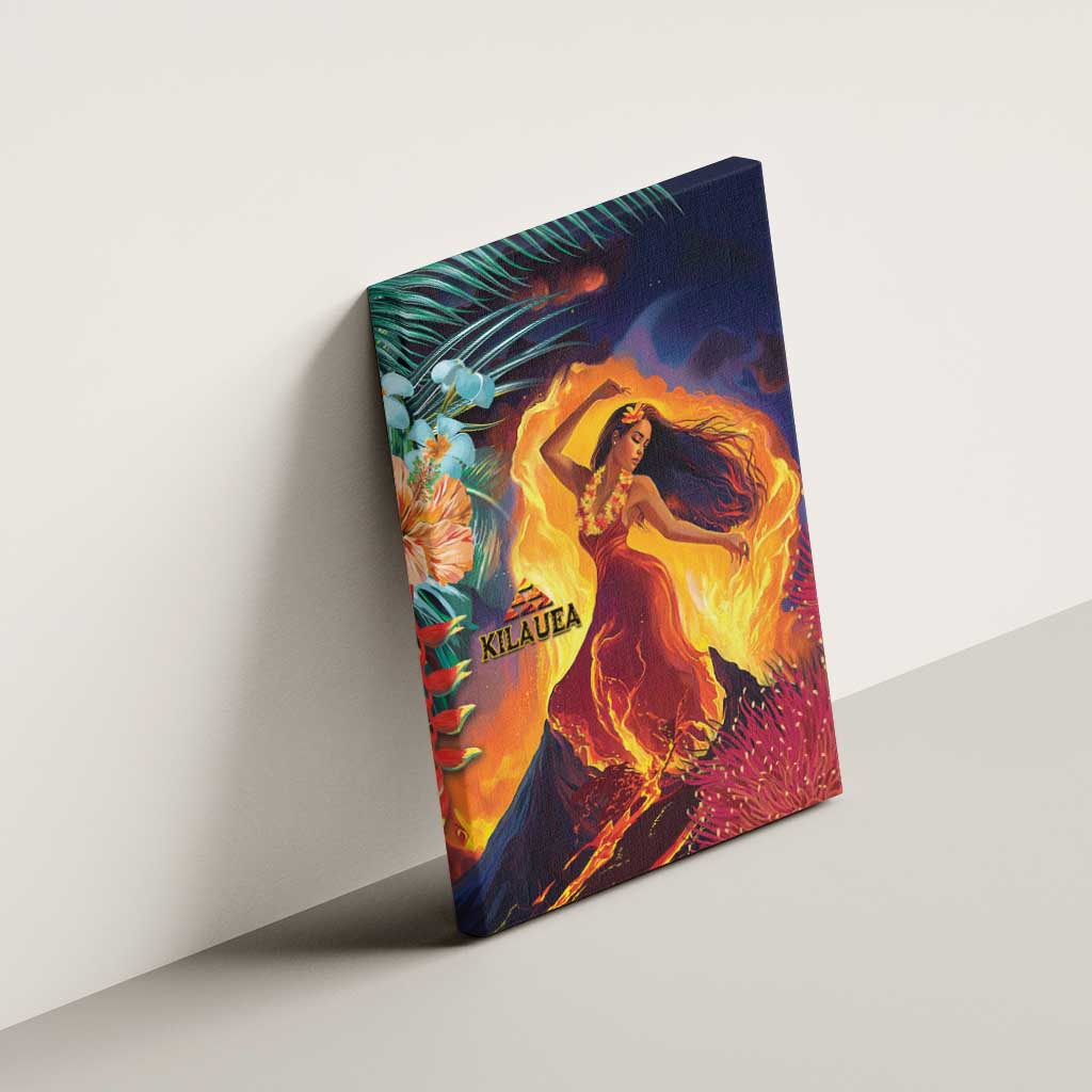 Hawaii Kilauea Big Islands Canvas Wall Art Pele Goddess With Tropical Flowers LT14 - Polynesian Pride