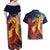 Hawaii Kilauea Big Islands Couples Matching Off Shoulder Maxi Dress and Hawaiian Shirt Pele Goddess With Tropical Flowers