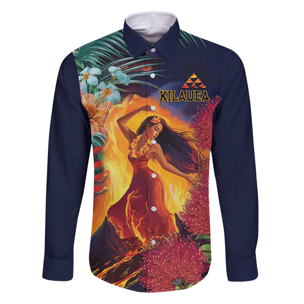 Hawaii Kilauea Big Islands Family Matching Puletasi and Hawaiian Shirt Pele Goddess With Tropical Flowers