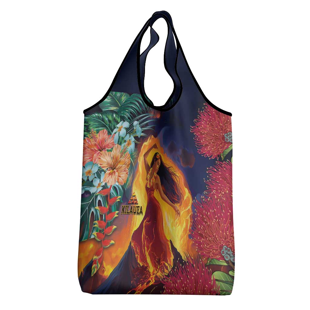Hawaii Kilauea Big Islands Grocery Bag Pele Goddess With Tropical Flowers LT14 - Polynesian Pride