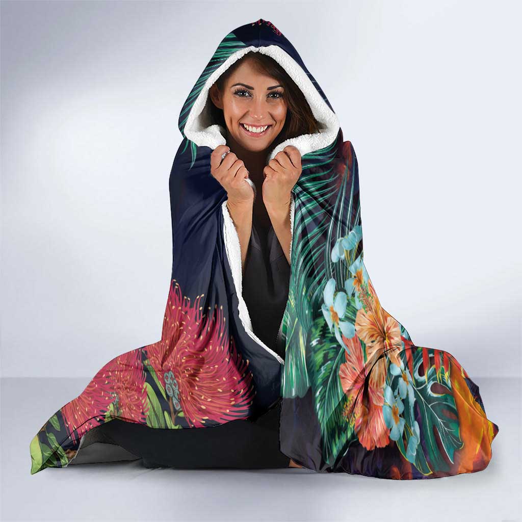 Hawaii Kilauea Big Islands Hooded Blanket Pele Goddess With Tropical Flowers LT14 - Polynesian Pride