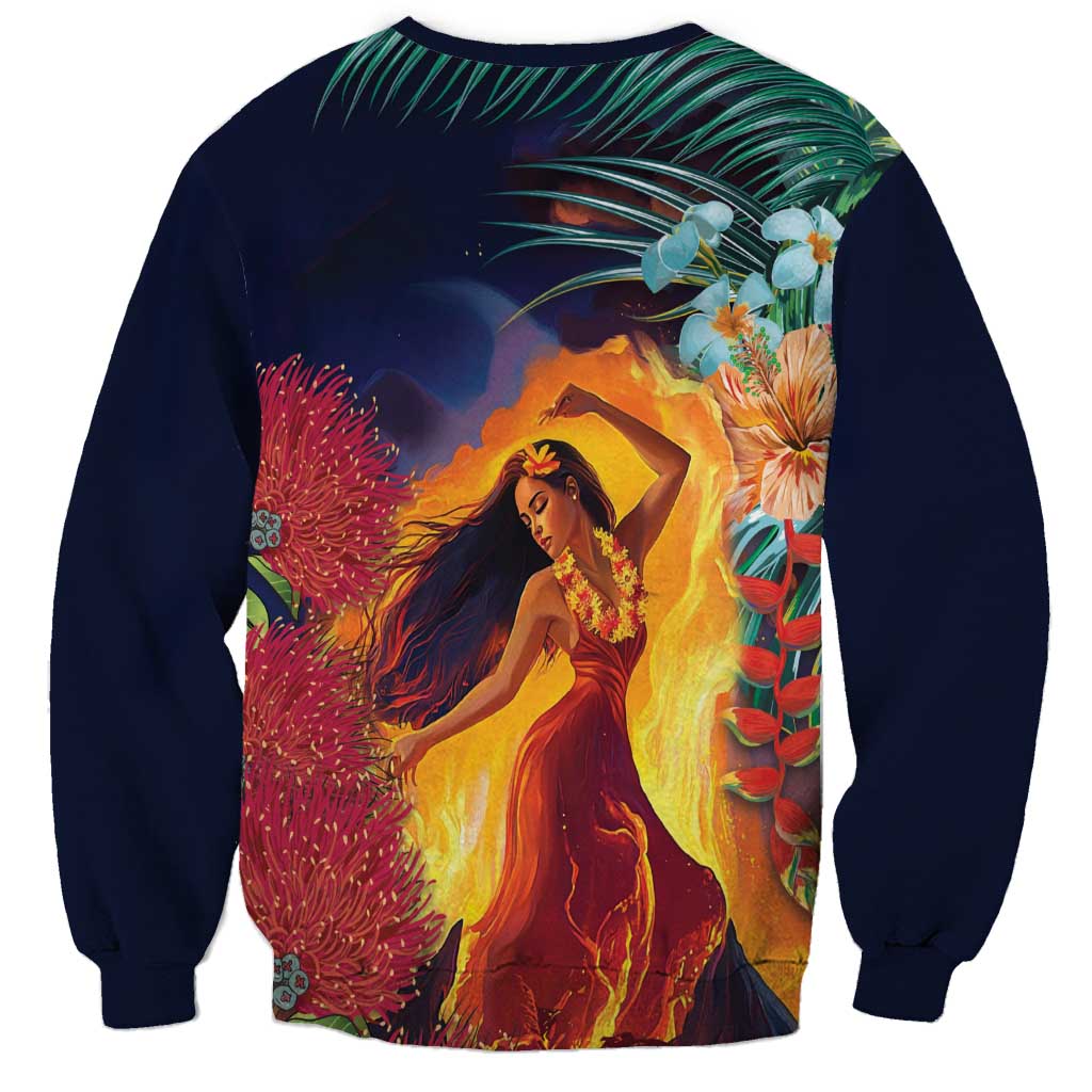 Hawaii Kilauea Big Islands Sweatshirt Pele Goddess With Tropical Flowers LT14 - Polynesian Pride