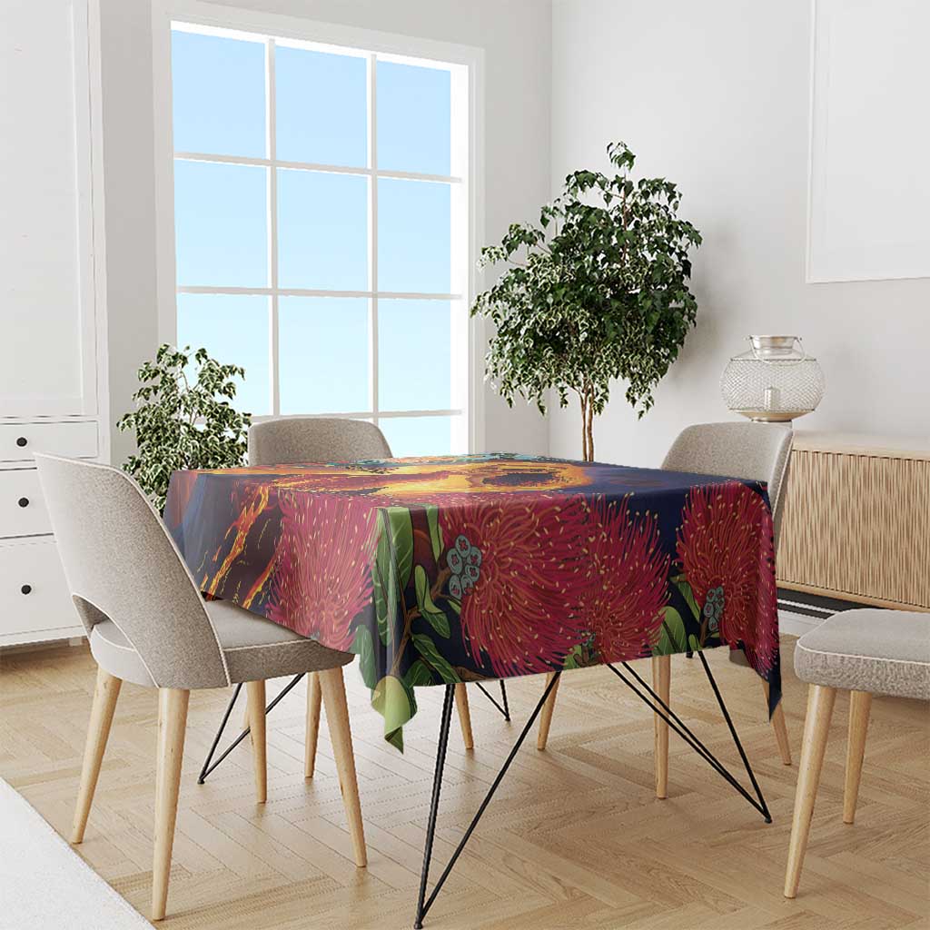 Hawaii Kilauea Big Islands Tablecloth Pele Goddess With Tropical Flowers LT14 - Polynesian Pride