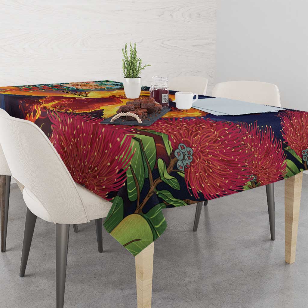 Hawaii Kilauea Big Islands Tablecloth Pele Goddess With Tropical Flowers LT14 - Polynesian Pride