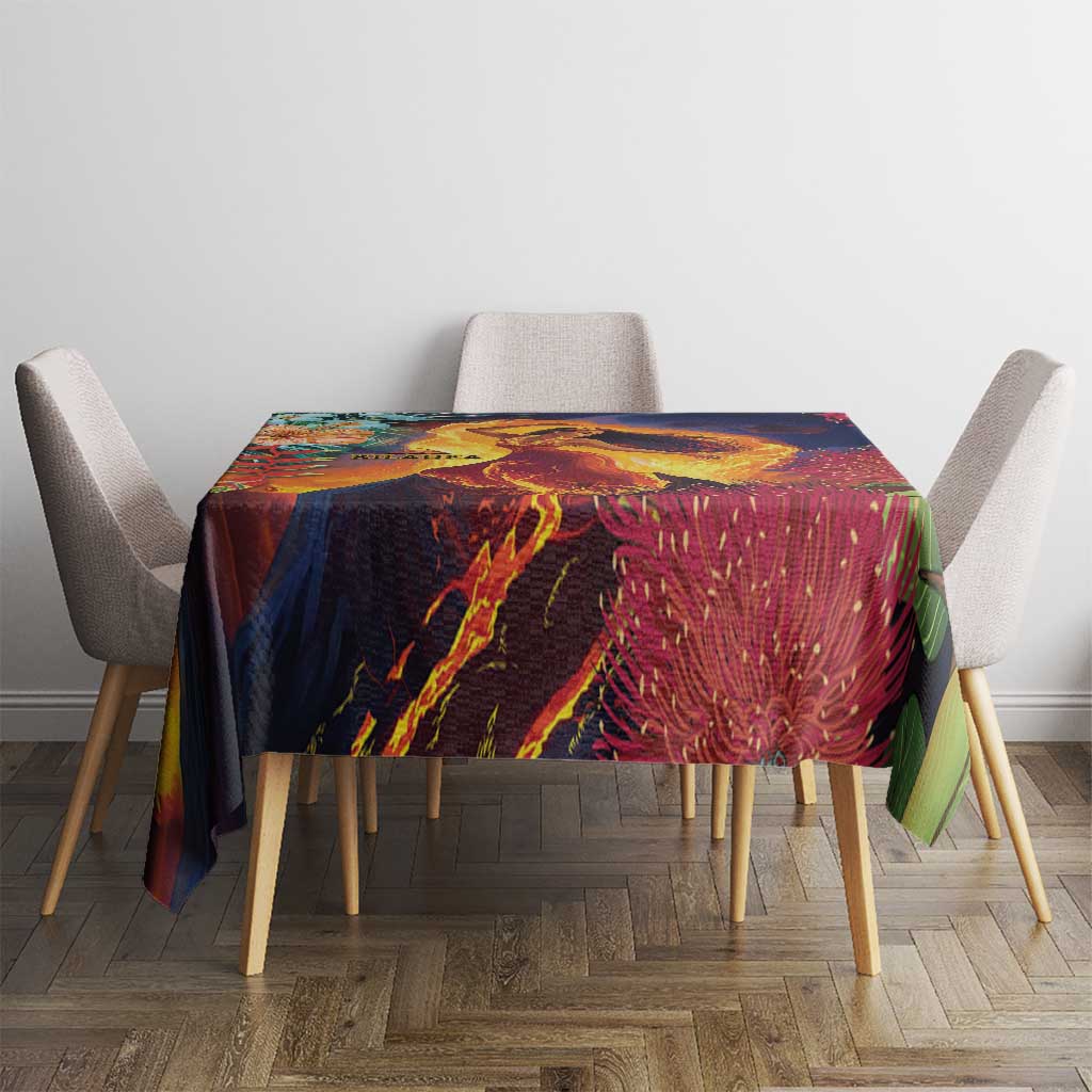Hawaii Kilauea Big Islands Tablecloth Pele Goddess With Tropical Flowers LT14 - Polynesian Pride