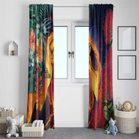 Hawaii Kilauea Big Islands Window Curtain Pele Goddess With Tropical Flowers LT14 - Polynesian Pride