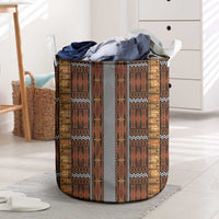 Malo e Lelei Tonga Laundry Basket Tongan Ngatu Tapa Cloth LT14 Orange - Polynesian Pride