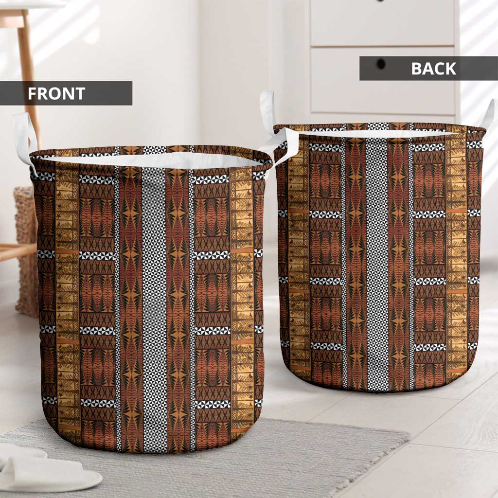 Malo e Lelei Tonga Laundry Basket Tongan Ngatu Tapa Cloth LT14 - Polynesian Pride