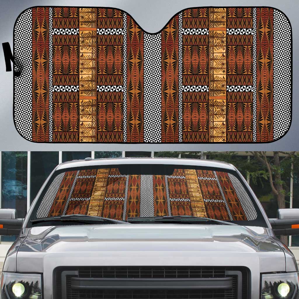 Malo e Lelei Tonga Auto Sun Shade Tongan Ngatu Tapa Cloth - Polynesian Pride