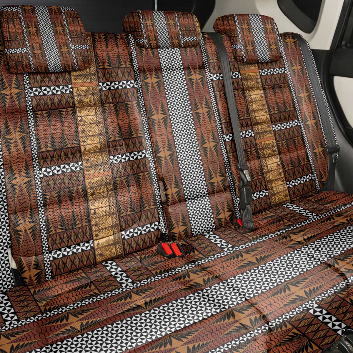 Malo e Lelei Tonga Back Car Seat Cover Tongan Ngatu Tapa Cloth - Polynesian Pride