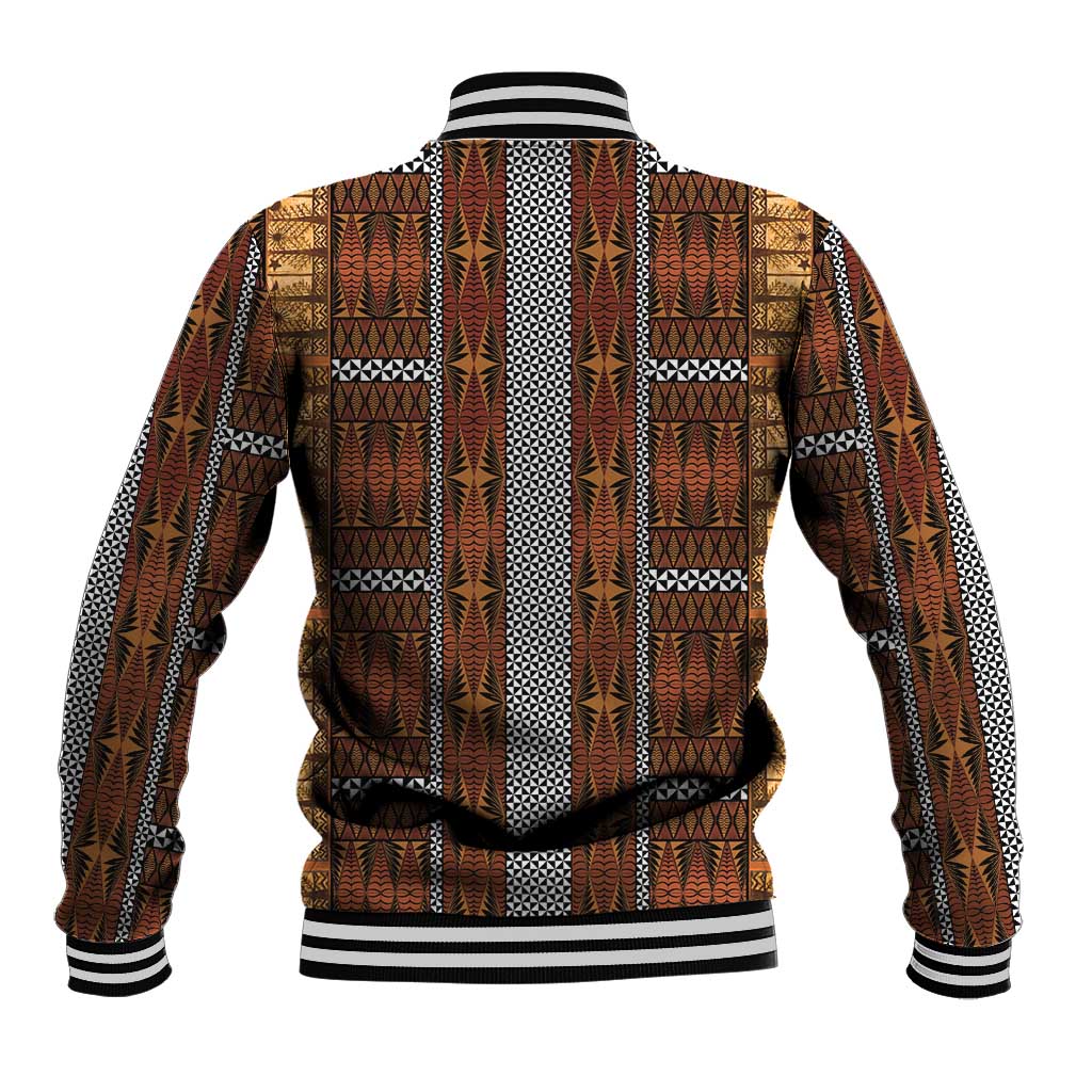 Malo e Lelei Tonga Baseball Jacket Tongan Ngatu Tapa Cloth LT14 - Polynesian Pride