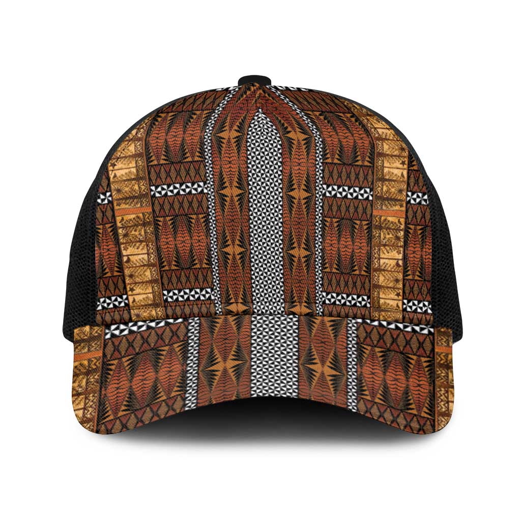 Malo e Lelei Tonga Baseball Net Cap Tongan Ngatu Tapa Cloth - Polynesian Pride