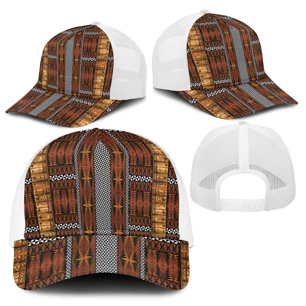 Malo e Lelei Tonga Baseball Net Cap Tongan Ngatu Tapa Cloth - Polynesian Pride