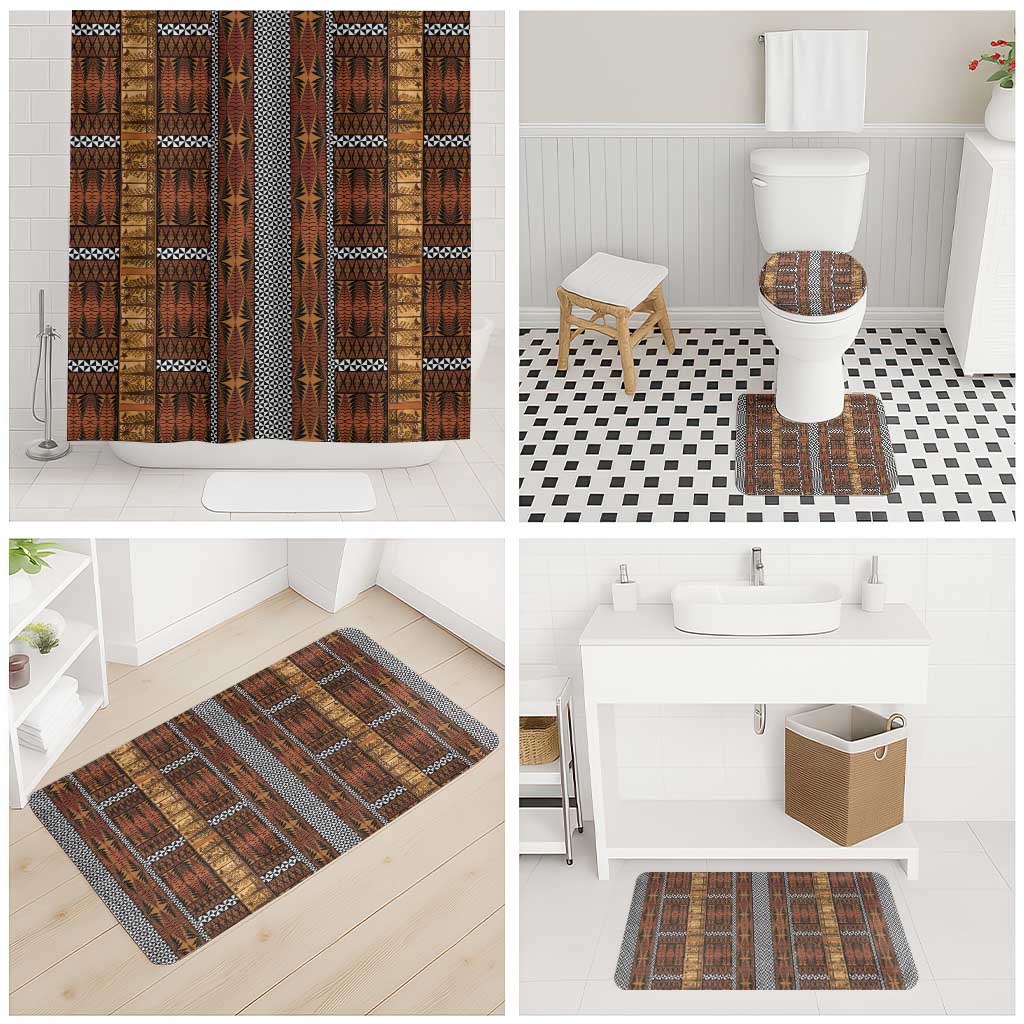 Malo e Lelei Tonga Bathroom Set Tongan Ngatu Tapa Cloth - Polynesian Pride