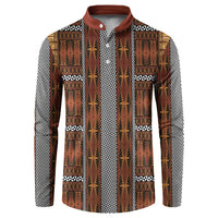 Malo e Lelei Tonga Button Sweatshirt Tongan Ngatu Tapa Cloth LT14 Orange - Polynesian Pride