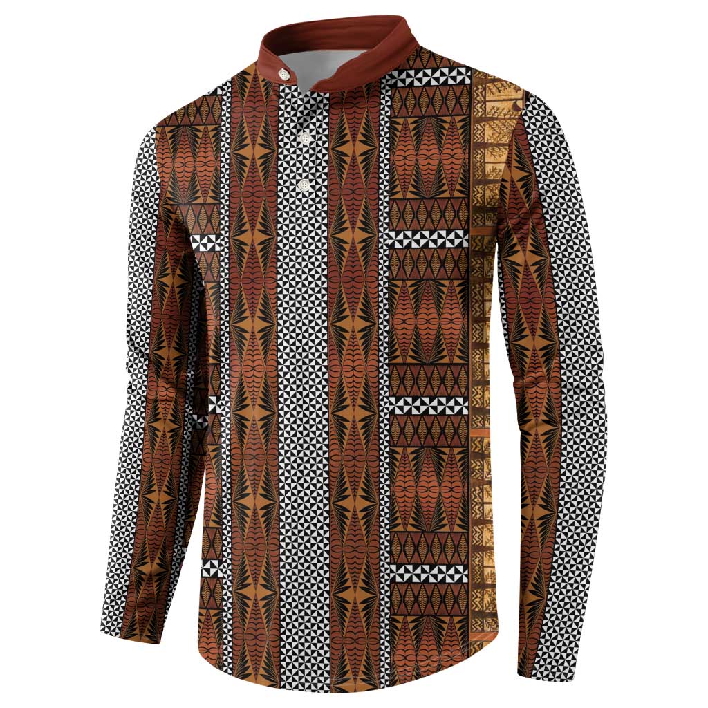 Malo e Lelei Tonga Button Sweatshirt Tongan Ngatu Tapa Cloth LT14 - Polynesian Pride