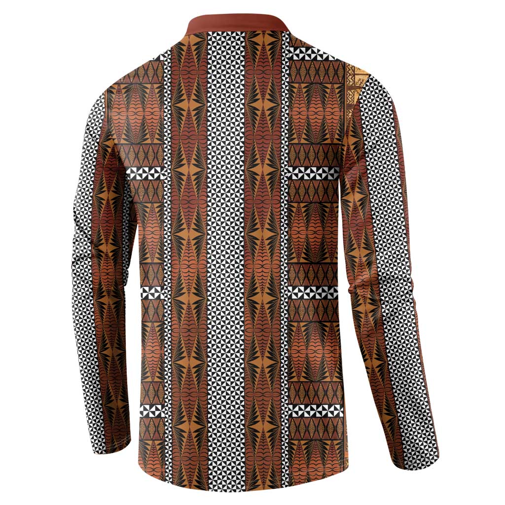Malo e Lelei Tonga Button Sweatshirt Tongan Ngatu Tapa Cloth LT14 - Polynesian Pride