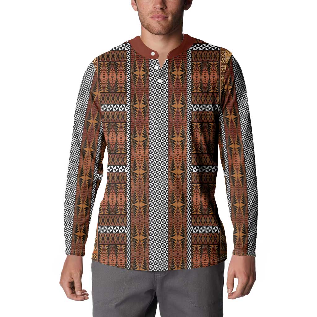 Malo e Lelei Tonga Button Sweatshirt Tongan Ngatu Tapa Cloth LT14 - Polynesian Pride