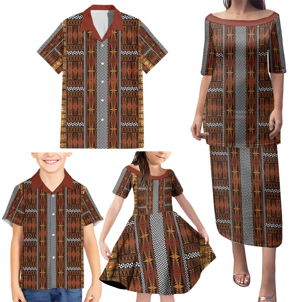 Malo e Lelei Tonga Family Matching Puletasi and Hawaiian Shirt Tongan Ngatu Tapa Cloth - Polynesian Pride