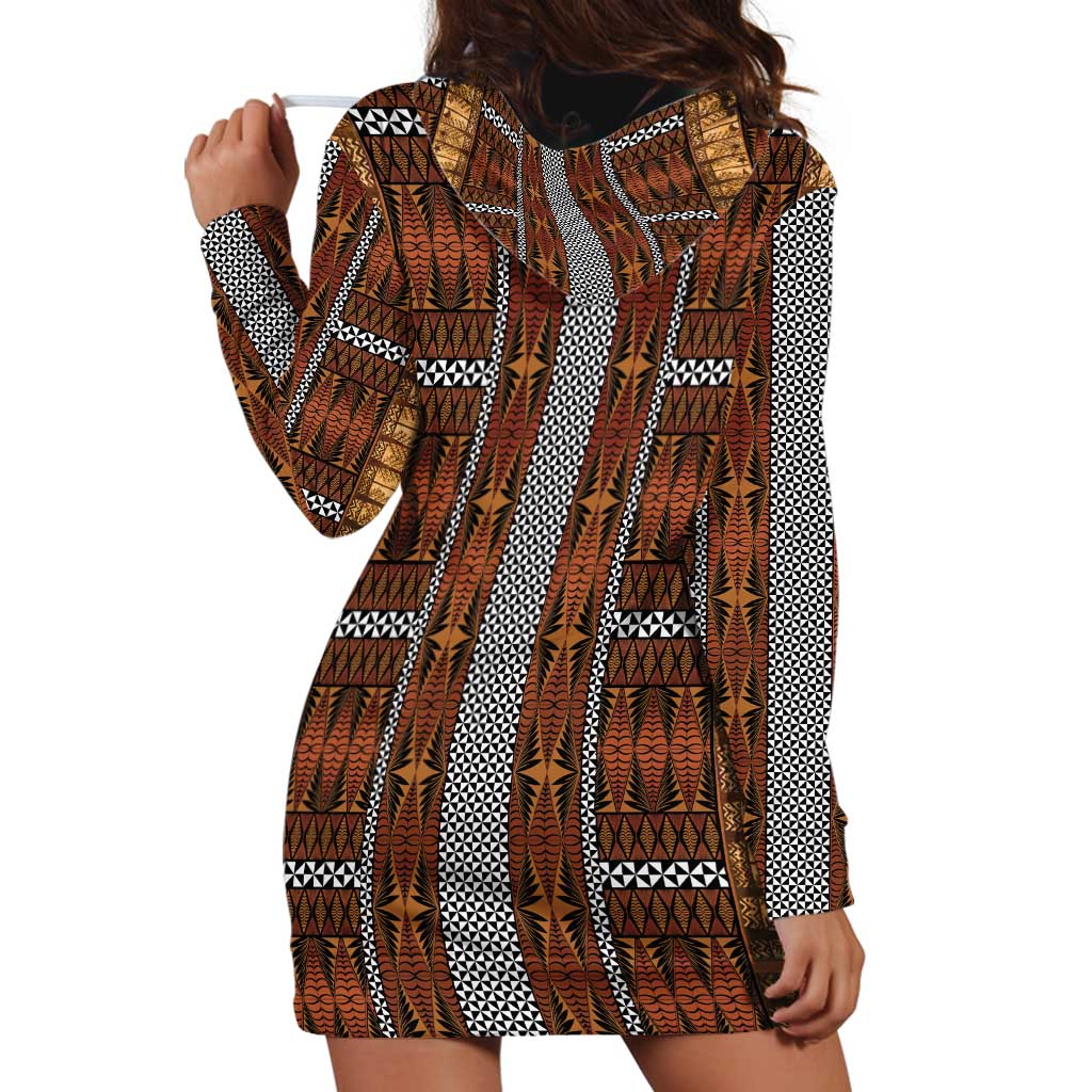 Malo e Lelei Tonga Hoodie Dress Tongan Ngatu Tapa Cloth LT14 - Polynesian Pride