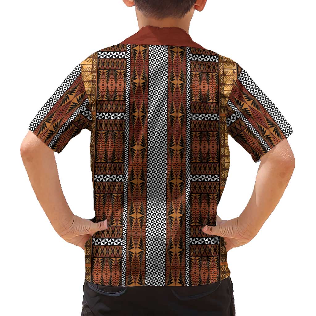 Malo e Lelei Tonga Kid Hawaiian Shirt Tongan Ngatu Tapa Cloth LT14 - Polynesian Pride