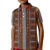 Malo e Lelei Tonga Kid Polo Shirt Tongan Ngatu Tapa Cloth LT14 Kid Orange - Polynesian Pride