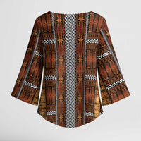 Malo e Lelei Tonga Kimono Sleeve Blouse Tongan Ngatu Tapa Cloth LT14 - Polynesian Pride