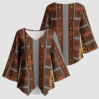 Malo e Lelei Tonga Kimono Sleeve Blouse Tongan Ngatu Tapa Cloth LT14 - Polynesian Pride