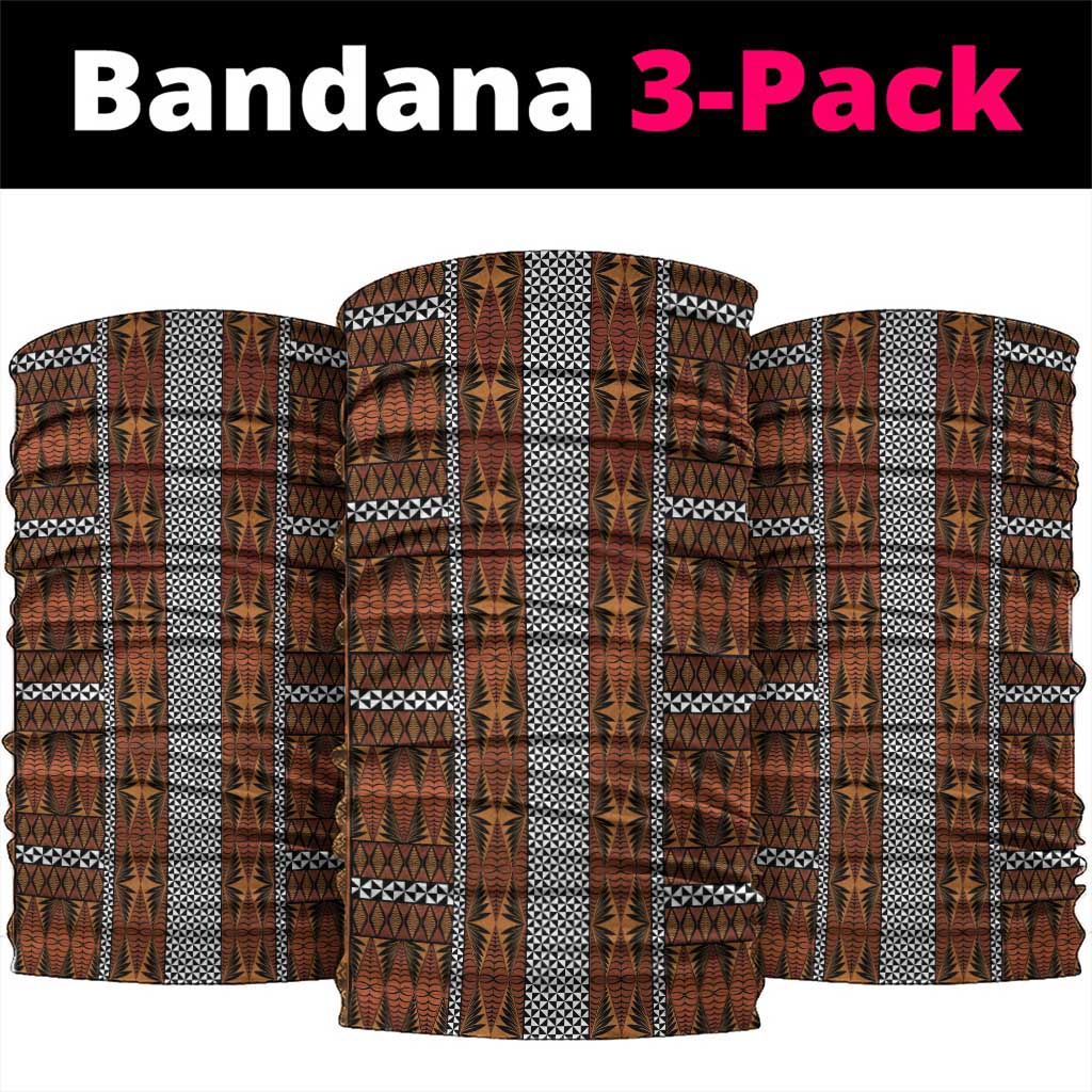 Malo e Lelei Tonga Neck Gaiter Tongan Ngatu Tapa Cloth LT14 package One Size: 25*50cm Orange - Polynesian Pride